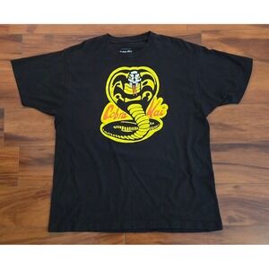 Bioworld Cobra Kai Graphic T-Shirt Mens XL Black Karate Kid Snake Logo Cotton